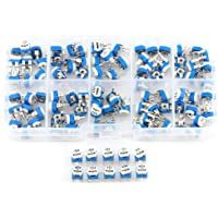 100pcs 10 valores de resistencia variable 500ohm-1M potenciómetro variable Kit de resistencia del condensador de ajuste